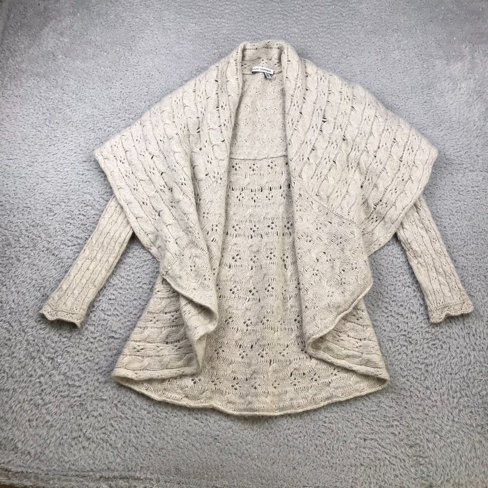 Autumn Cashmere Cardigan Womens XS Gray Eyela Cableknit Shawl Collar Sweater